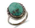 Navajo Ring 925 Silver Natural Turquoise Native American Artist C.80's