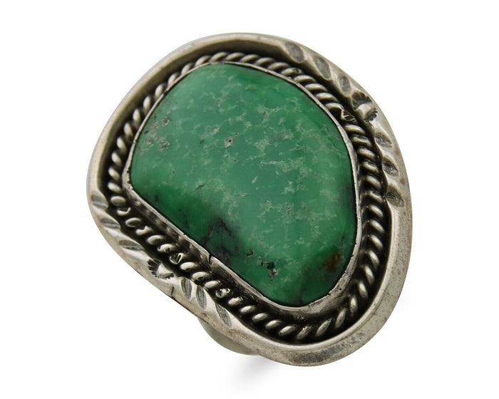 Navajo Ring 925 Silver Natural Turquoise Native American Artist C.80's