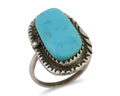 Navajo Ring 925 Silver Natural Turquoise Native American Artist C.80's