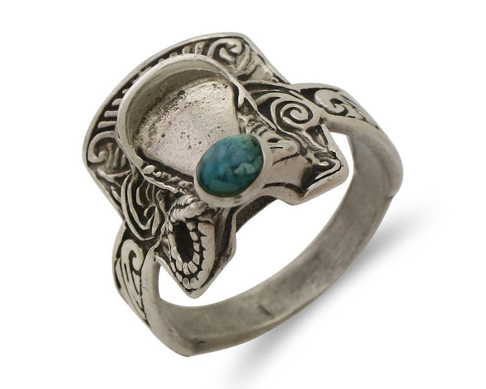 Navajo Ring 925 Silver Natural Turquoise Native American Artist C.80's
