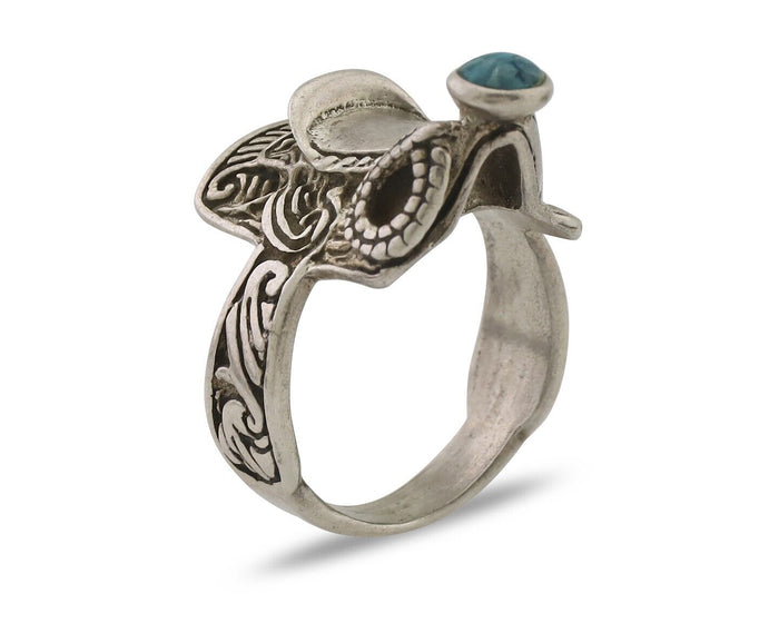 Navajo Ring 925 Silver Natural Turquoise Native American Artist C.80's