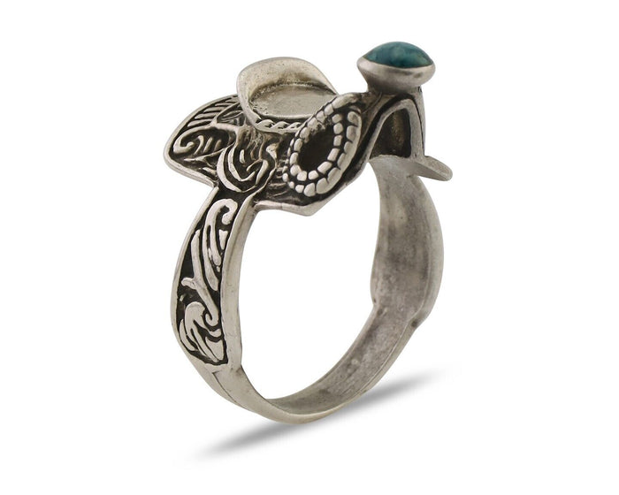 Navajo Ring 925 Silver Natural Turquoise Native American Artist C.80's
