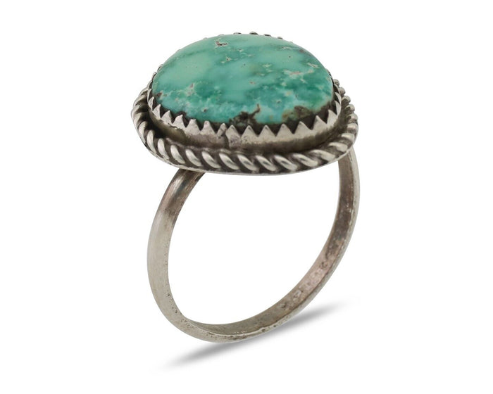 Navajo Ring 925 Silver Natural Turquoise Native American Artist C.80's