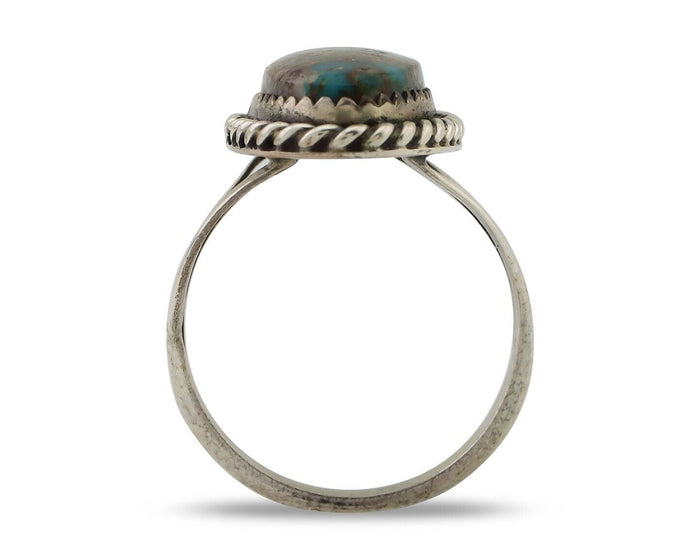 Navajo Ring 925 Silver Natural Turquoise Native American Artist C.80's