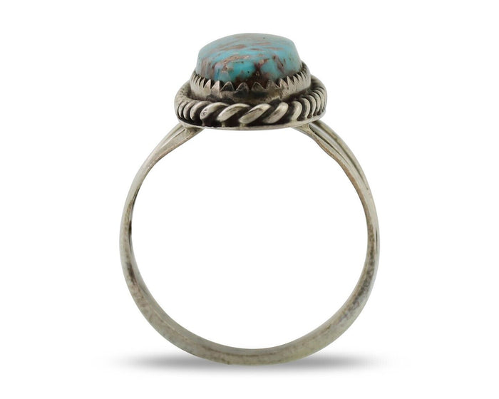 Navajo Ring 925 Silver Natural Turquoise Native American Artist C.80's