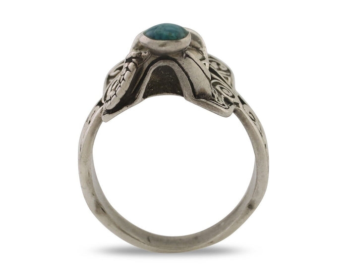 Navajo Ring 925 Silver Natural Turquoise Native American Artist C.80's