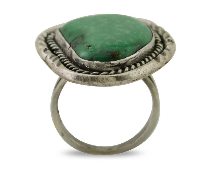 Navajo Ring 925 Silver Natural Turquoise Native American Artist C.80's