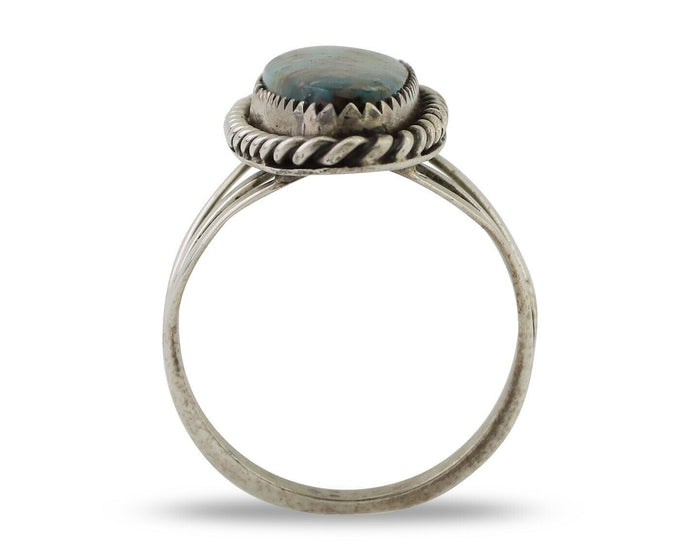 Navajo Ring 925 Silver Natural Turquoise Native American Artist C.80's