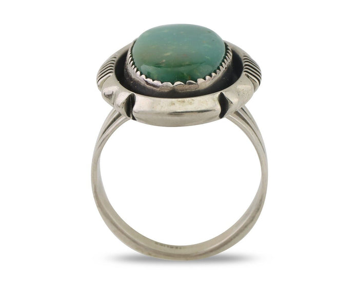 Navajo Ring 925 Silver Natural Turquoise Native American Artist C.80's