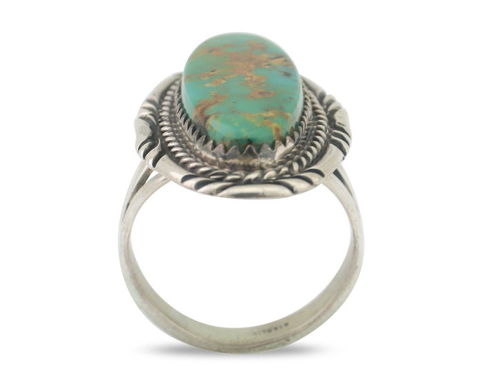 Navajo Ring 925 Silver Natural Turquoise Native American Artist C.80's