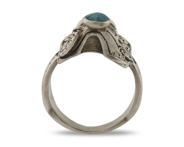 Navajo Ring 925 Silver Natural Turquoise Native American Artist C.80's