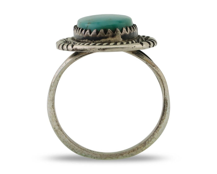 Navajo Ring 925 Silver Natural Turquoise Native American Artist C.80's
