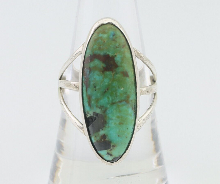 Navajo Ring 925 Silver Natural Turquoise Native American Artist C.80's