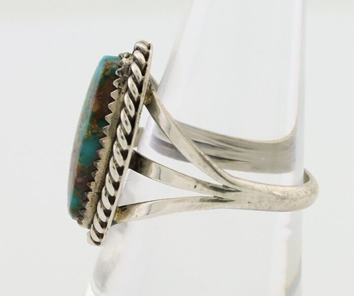 Navajo Ring 925 Silver Natural Turquoise Native American Artist C.80's
