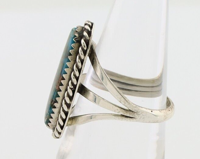 Navajo Ring 925 Silver Natural Turquoise Native American Artist C.80's