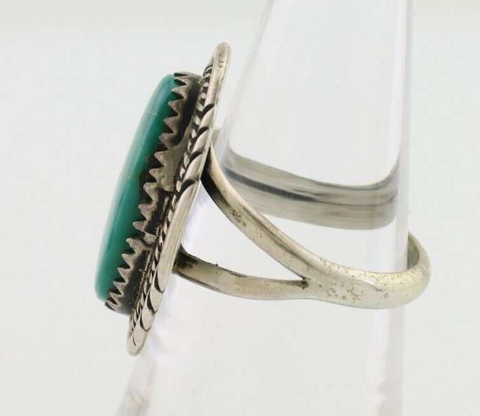 Navajo Ring 925 Silver Natural Turquoise Native American Artist C.80's