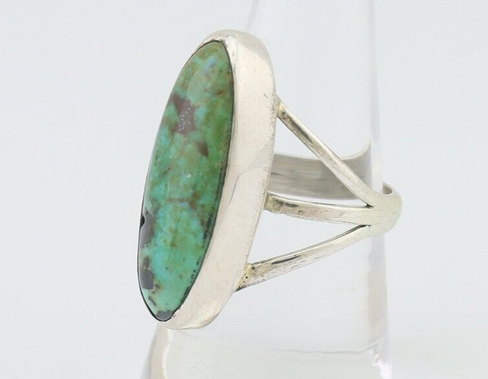 Navajo Ring 925 Silver Natural Turquoise Native American Artist C.80's