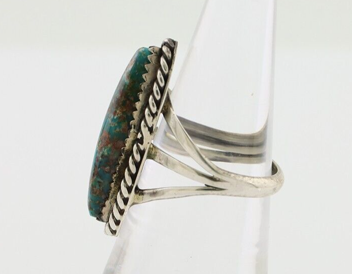 Navajo Ring 925 Silver Natural Turquoise Native American Artist C.80's