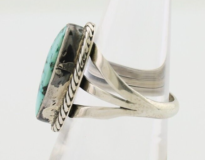 Navajo Ring 925 Silver Natural Turquoise Native American Artist C.80's