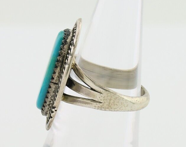 Navajo Ring 925 Silver Natural Turquoise Native American Artist C.80's
