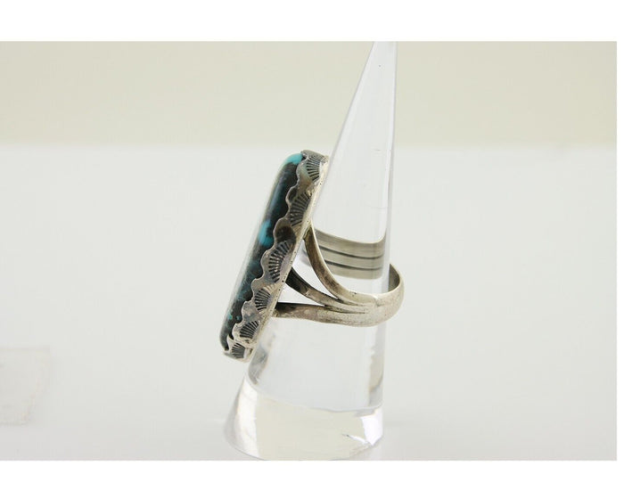 Navajo Ring 925 Silver Natural Turquoise Native American Artist C.80's