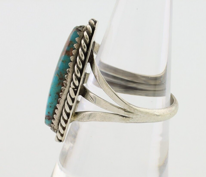 Navajo Ring 925 Silver Natural Turquoise Native American Artist C.80's