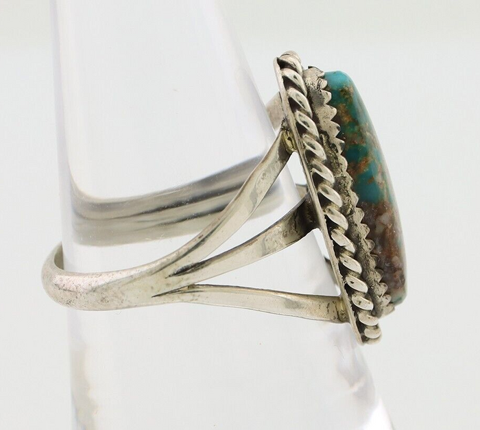 Navajo Ring 925 Silver Natural Turquoise Native American Artist C.80's
