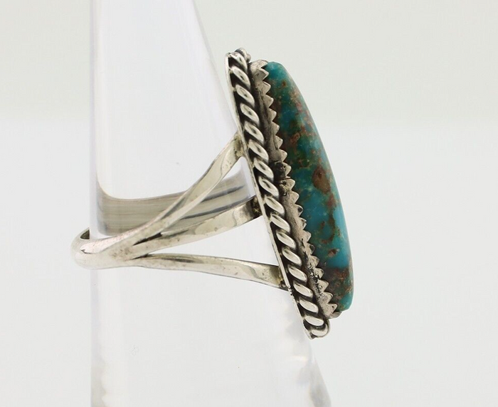 Navajo Ring 925 Silver Natural Turquoise Native American Artist C.80's