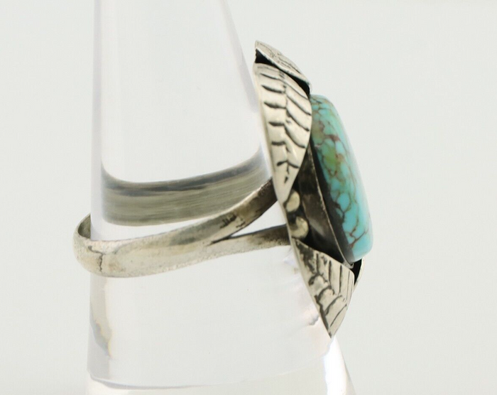 Navajo Ring 925 Silver Natural Turquoise Native American Artist C.80's