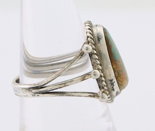 Navajo Ring 925 Silver Natural Turquoise Native American Artist C.80's