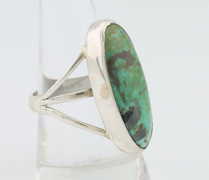 Navajo Ring 925 Silver Natural Turquoise Native American Artist C.80's