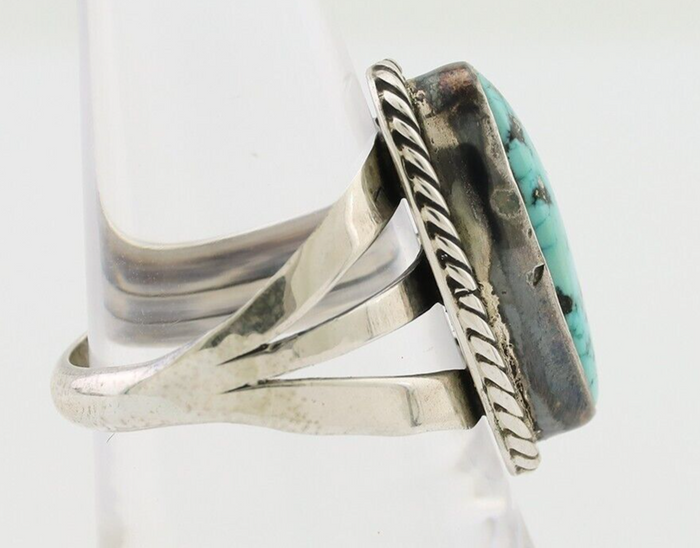Navajo Ring 925 Silver Natural Turquoise Native American Artist C.80's