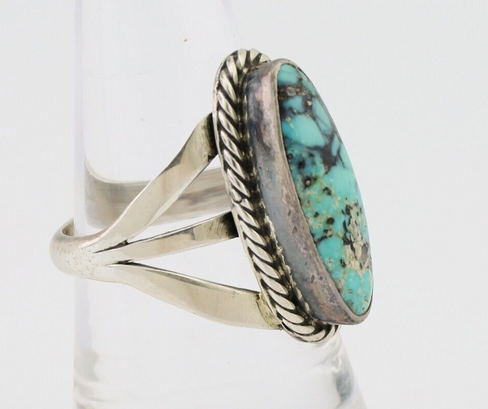 Navajo Ring 925 Silver Natural Turquoise Native American Artist C.80's