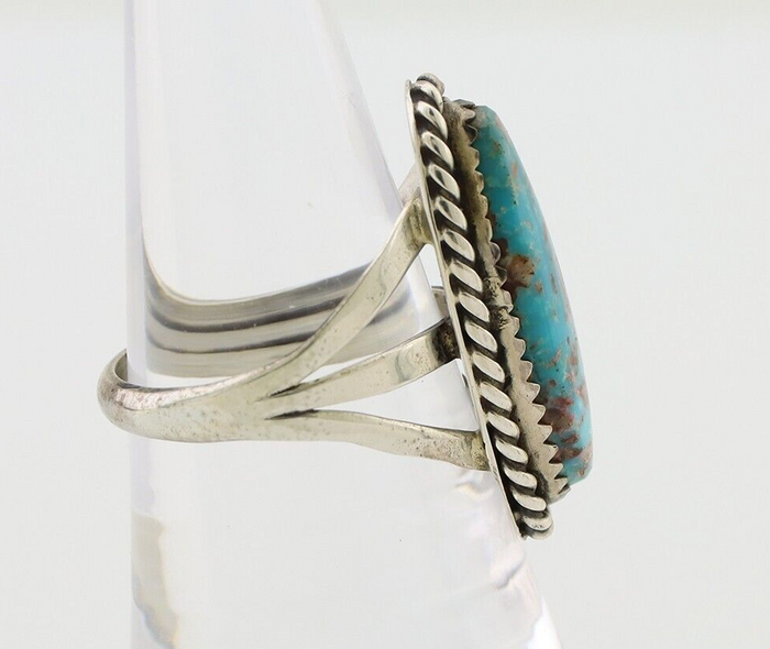 Navajo Ring 925 Silver Natural Turquoise Native American Artist C.80's