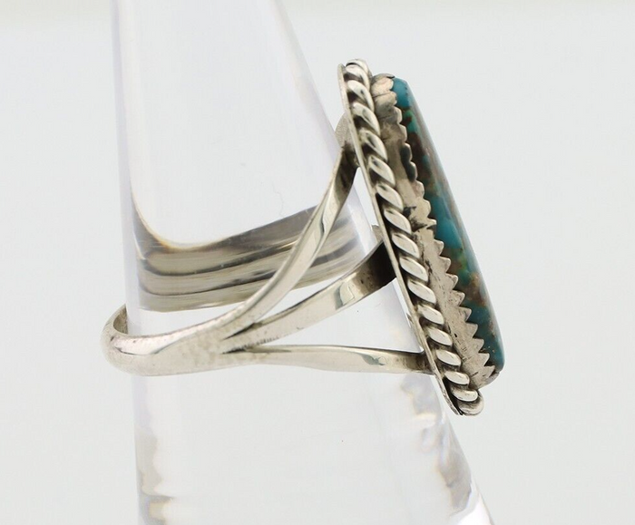 Navajo Ring 925 Silver Natural Turquoise Native American Artist C.80's