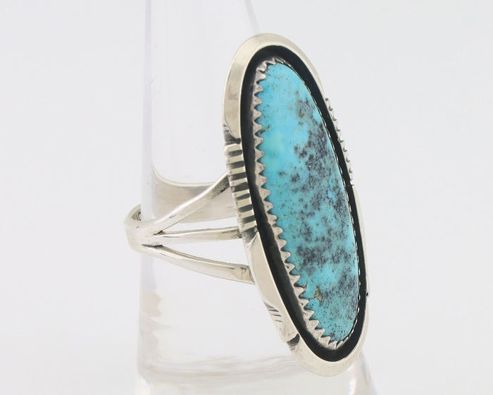 Navajo Ring 925 Silver Natural Turquoise Native American Artist C.80's