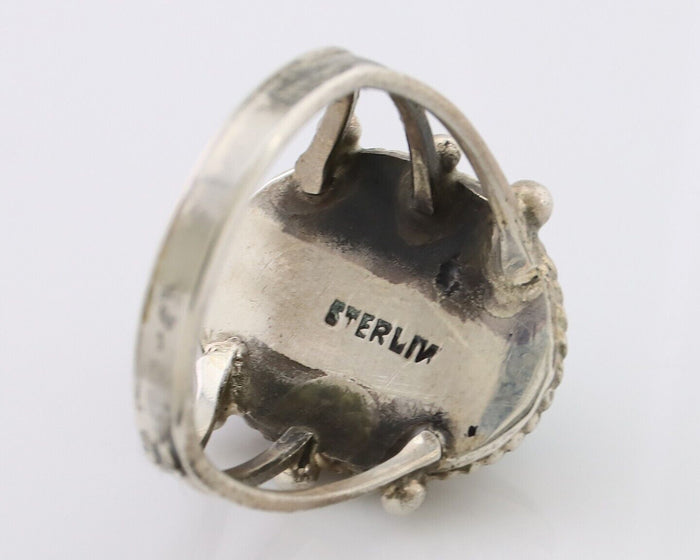 Navajo Ring 925 Silver Natural Turquoise Native American Artist C.80's