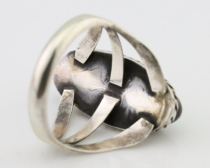 Navajo Ring 925 Silver Natural Turquoise Native American Artist C.80's