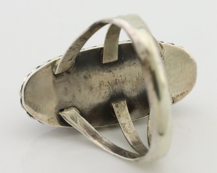 Navajo Ring 925 Silver Natural Turquoise Native American Artist C.80's