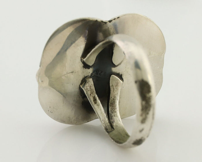 Navajo Ring 925 Silver Natural Turquoise Native American Artist C.80's