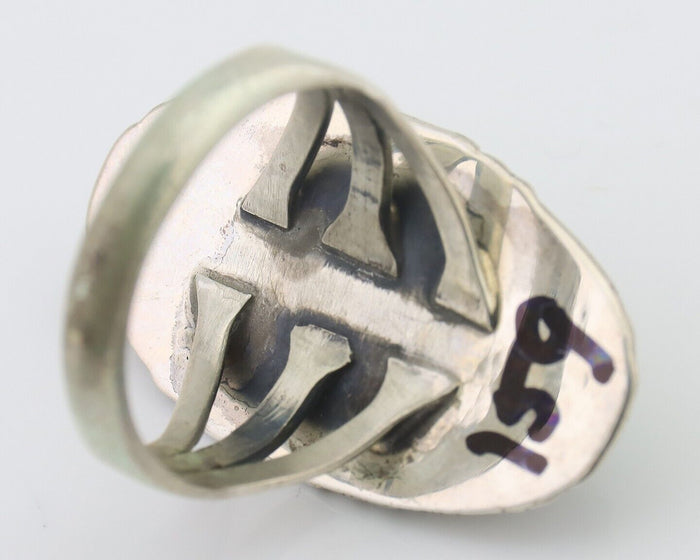 Navajo Ring 925 Silver Natural Turquoise Native American Artist C.80's