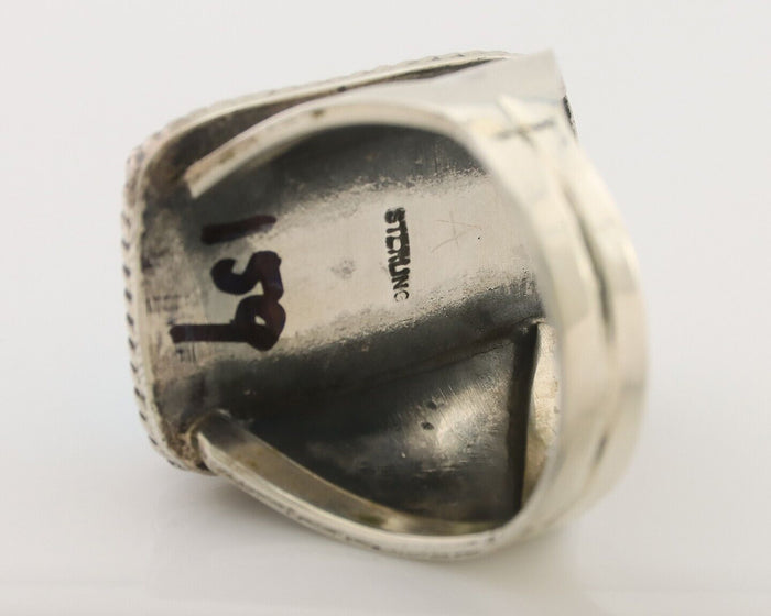 Navajo Ring 925 Silver Natural Turquoise Native American Artist C.80's