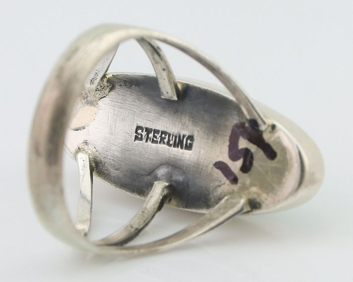 Navajo Ring 925 Silver Natural Turquoise Native American Artist C.80's