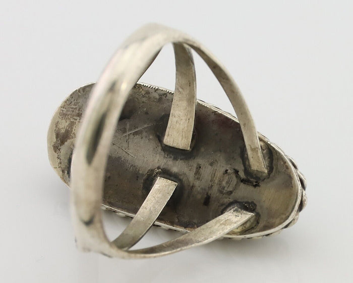 Navajo Ring 925 Silver Natural Turquoise Native American Artist C.80's