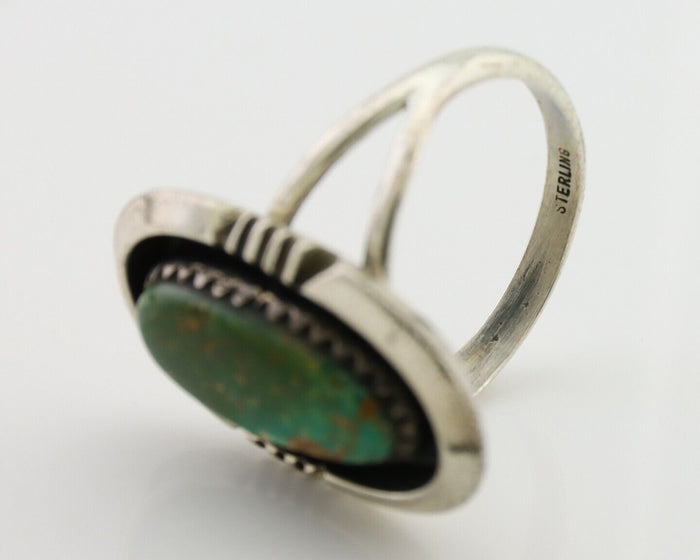 Navajo Ring 925 Silver Natural Turquoise Native American Artist C.80's