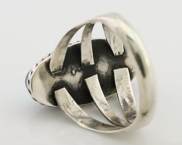 Navajo Ring 925 Silver Natural Turquoise Native American Artist C.80's
