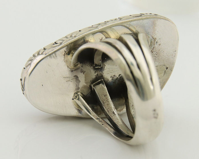 Navajo Ring 925 Silver Natural Turquoise Native American Artist C.80's