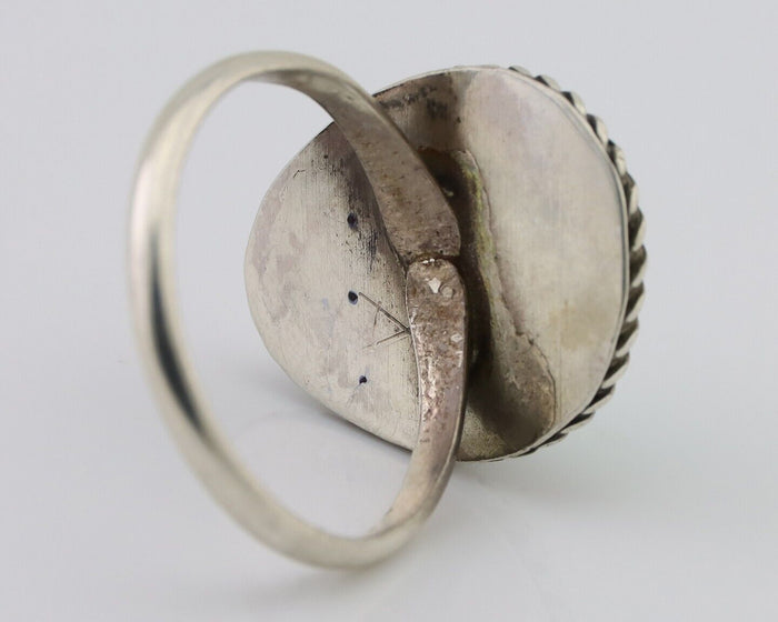 Navajo Ring 925 Silver Natural Turquoise Native American Artist C.80's