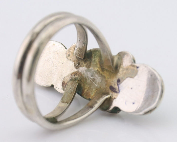 Navajo Ring 925 Silver Natural Turquoise Native American Artist C.80's