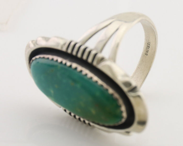 Navajo Ring 925 Silver Natural Turquoise Native American Artist C.80's